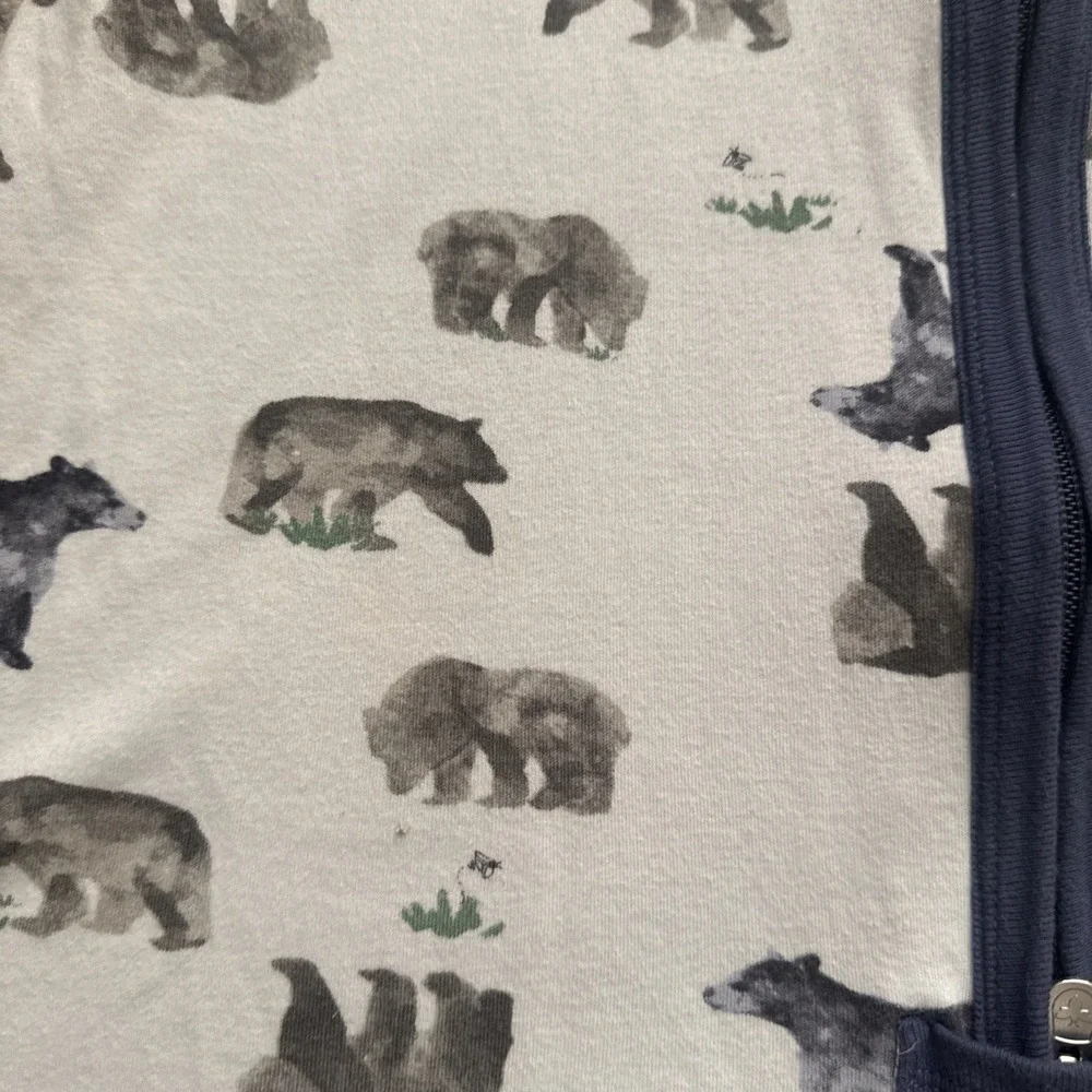 Burts Bees Baby Sleep Sack Pale Blue Bears 6-12 Months, 2 Way Zipper
